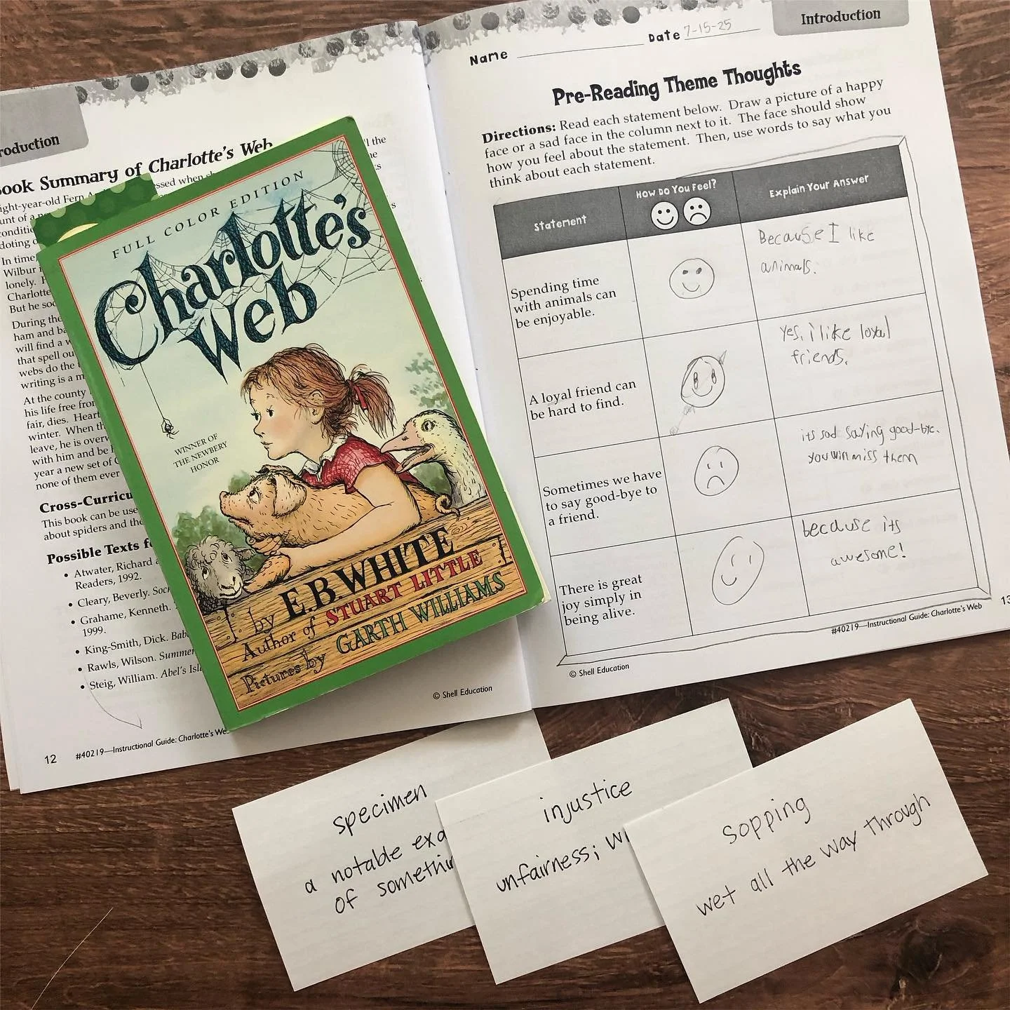 Literature Studies 📖 
We started Charlotte&rsquo;s Web for our summer reading and it&rsquo;s been going well! Elliot&rsquo;s loving it and I am really enjoying a childhood fave. Today we read chapter 5 - where Wilbur meets Charlotte. The workbook as