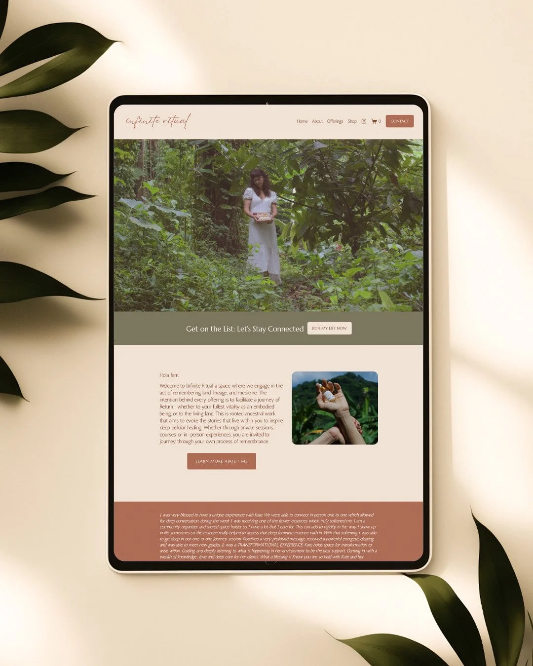 A website I finished working on last month for @infinite.ritual to promote her offerings and elixirs. Kate reached out to help to get her site up and running and now she has a home for her business, Infinite Ritual. She shared some colors she wanted 