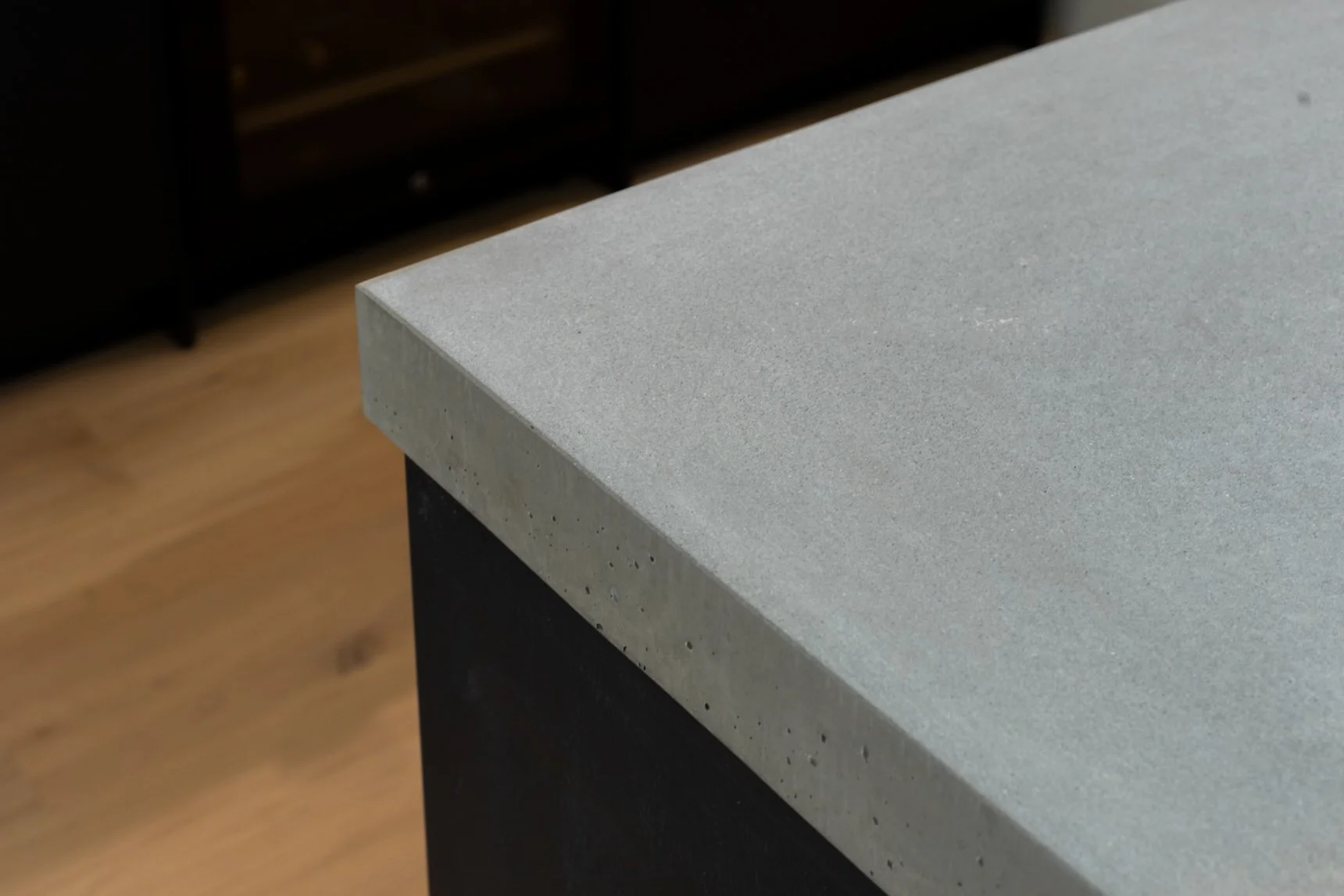 Newcastle builder concrete countertop detail in modern custom house.