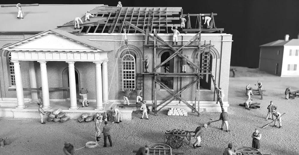 hyde park barracks scale model with figures