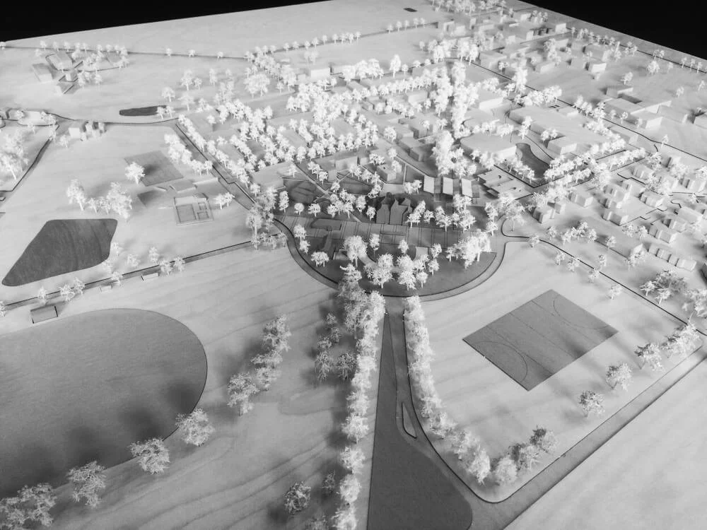 Masterplan development model with trees