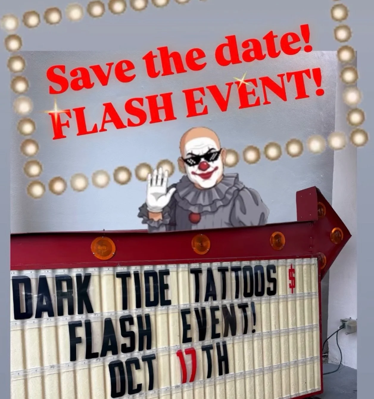‼️SAVE THE DATE‼️
⚡️FLASH EVENT⚡️
🎃Dark Tide Tattoo🎃
Saturday 10/17 11-8
Stay tuned&hellip;&hellip;&hellip;.