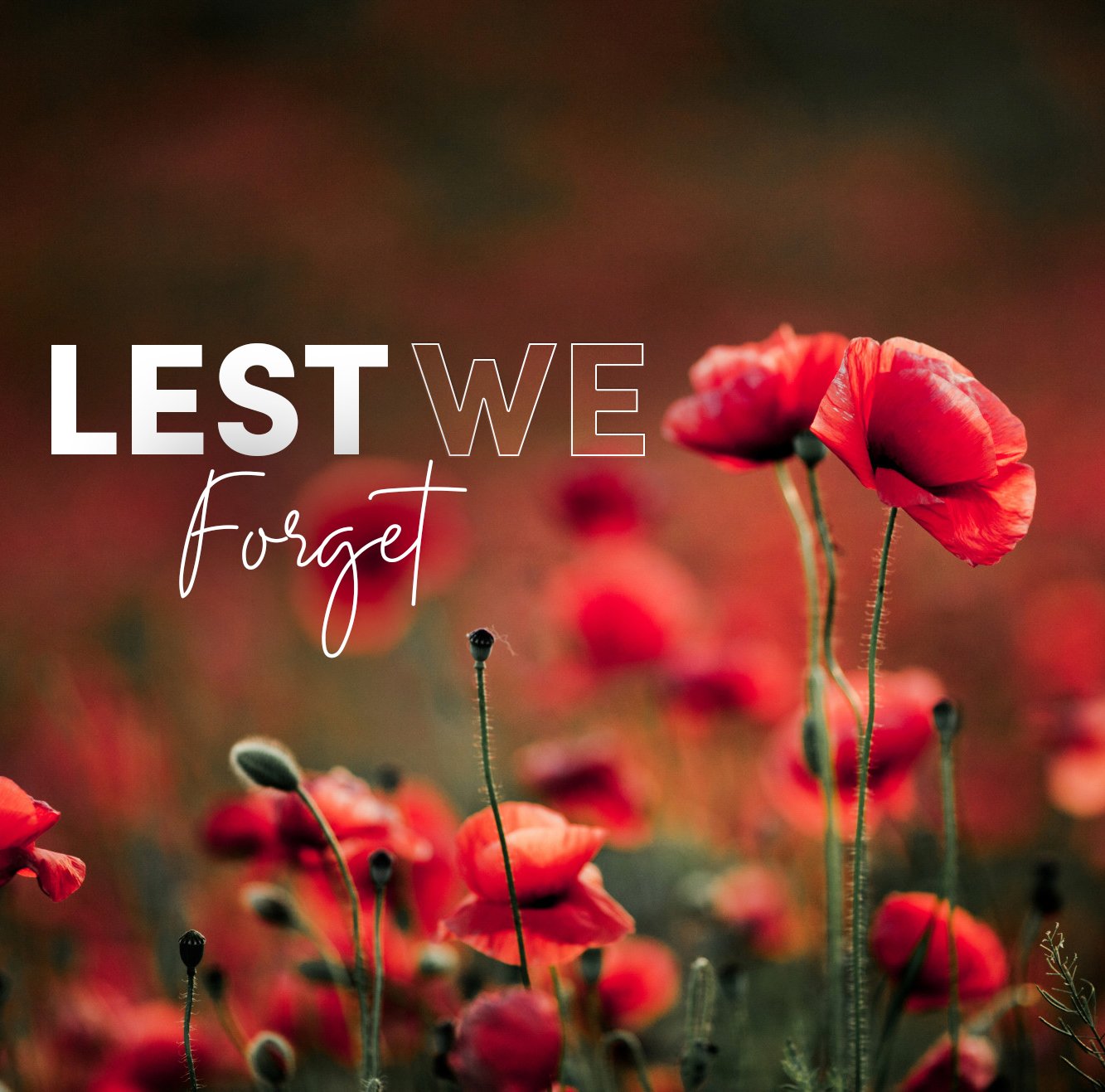 They shall grow not old,
as we that are left grow old;
Age shall not weary them,
nor the years condemn.
At the going down of the sun
and in the morning
We will remember them.

Lest we forget. ❤️

We're open today from 9am-4am at Woden and 11:30am-mid