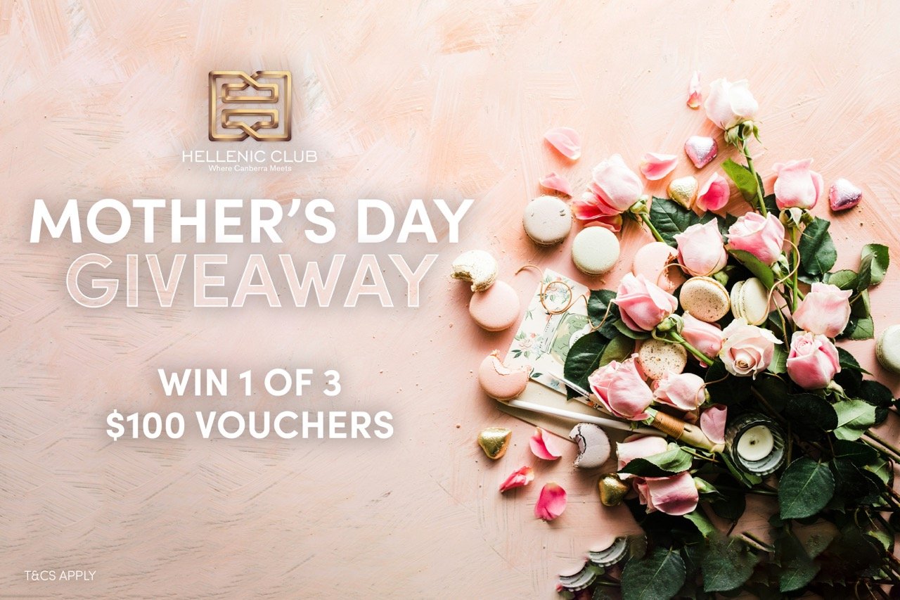 💐 Mother's Day Giveaway! 💐

Mother's Day is coming up on Sunday 12 May! 💝🥰

To help you spoil your Mum, we're giving you the chance to win 1 of 3 $100 Hellenic Club Vouchers to use in any of our restaurants and bars at Woden or City! 🥳

To go in