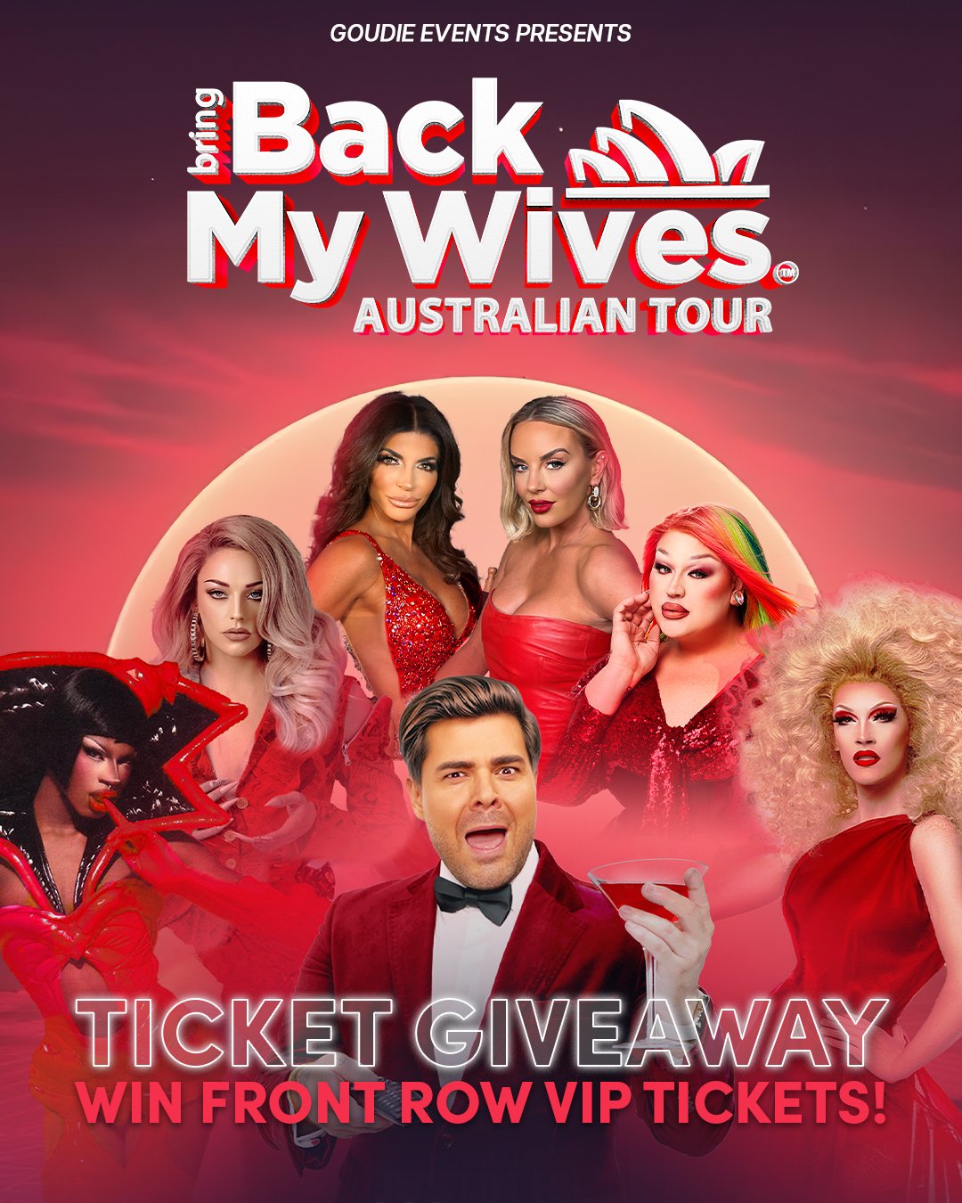 😍🎟️ WIN TICKETS TO BRING BACK MY WIVES SHOW! 🎟️😍

We're giving away 2 x VIP tickets (value over $650) and 5 x GA double passes (value over $1,150) to the Bring Back My Wives: The Ultimate Housewives x Drag Live Experience on Sunday 13 July! 🤩

V