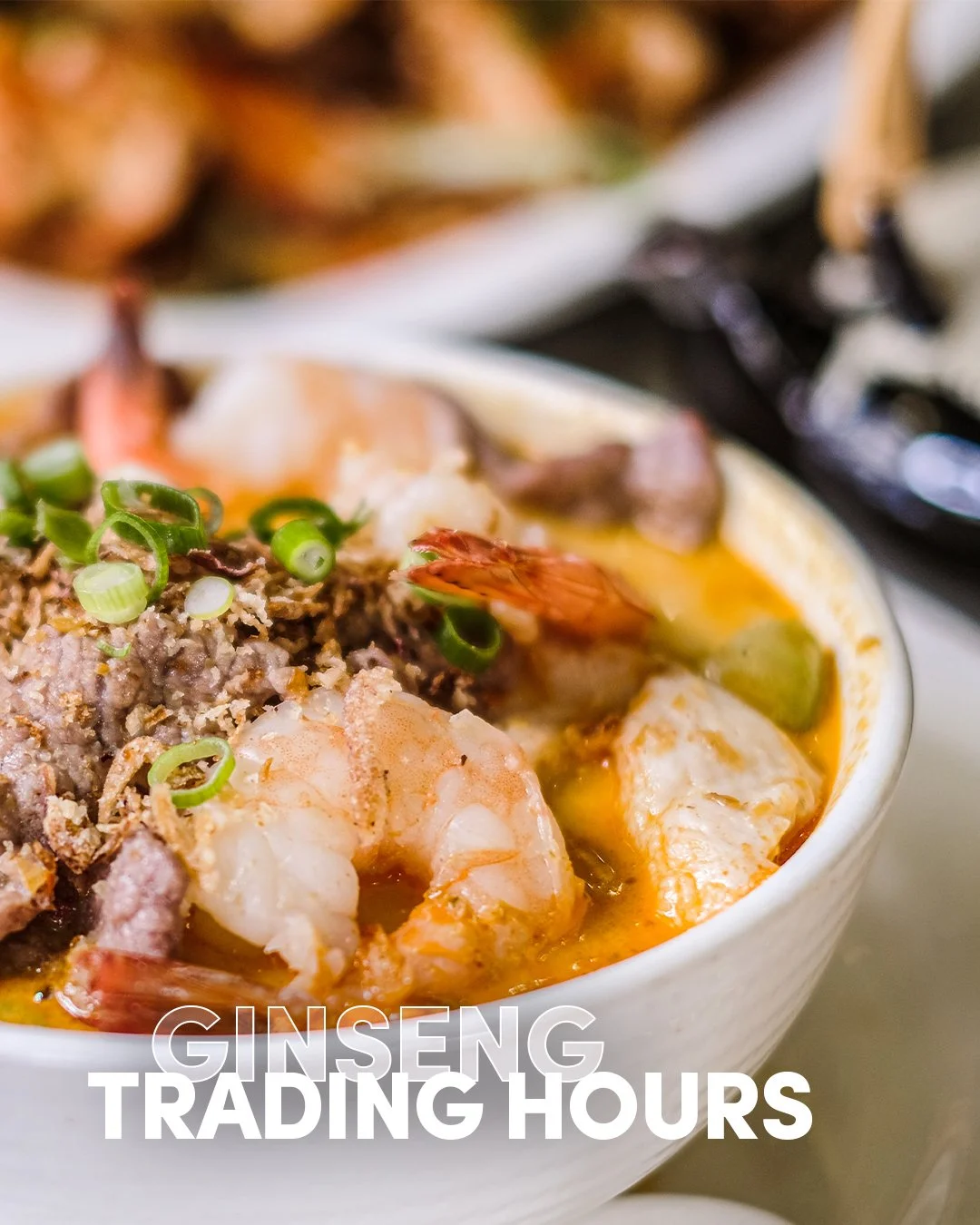 Christmas is getting closer! 
See below holiday opening hours for Ginseng:

🎁 Christmas Eve: Open as normal
🎁 Christmas Day: Closed
🎁 Boxing Day: Yum cha lunch - 11am and 12.45pm
🎁 Saturday 27/12 to Wednesday 31/12: Open as normal
🎁 New Years Da