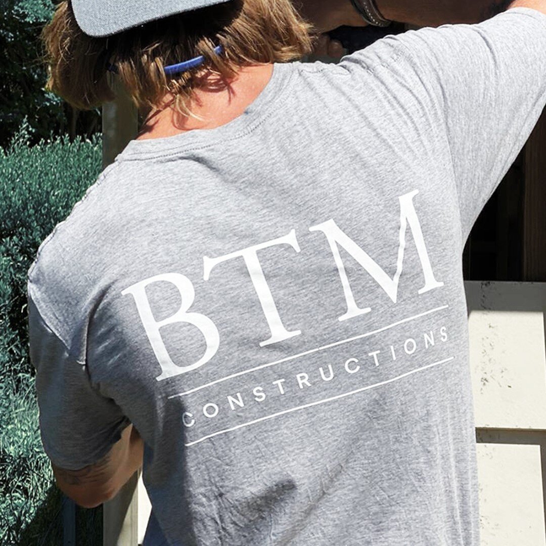 Logo application of design and construction experts @btmconstructions brand identity⁠
⁠
ᐅ View project directly via #linkinbio⁠
⁠
⁠#chrisraedesign #sydneydesigner #btmconstructions #builttomatter #masterbuilders #appareldesign