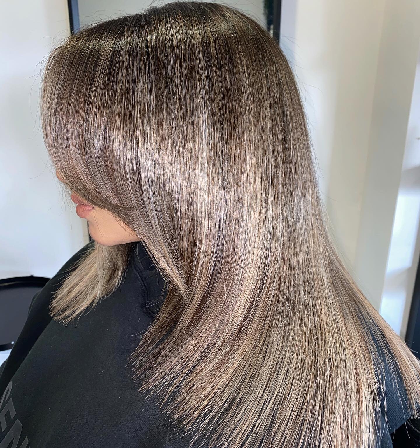 𝐜𝐨𝐨𝐥 𝐚𝐬 𝐟**𝐤🧊  balayage on the beaut @zaradarbarr using @matrix new cool brown palette, incredible shade &amp; immense shine. For all bookings and enquiries please call 01254 785954.

-
-
-
-
#ElliotCaffreyHair #hairextensionspecialist #hair