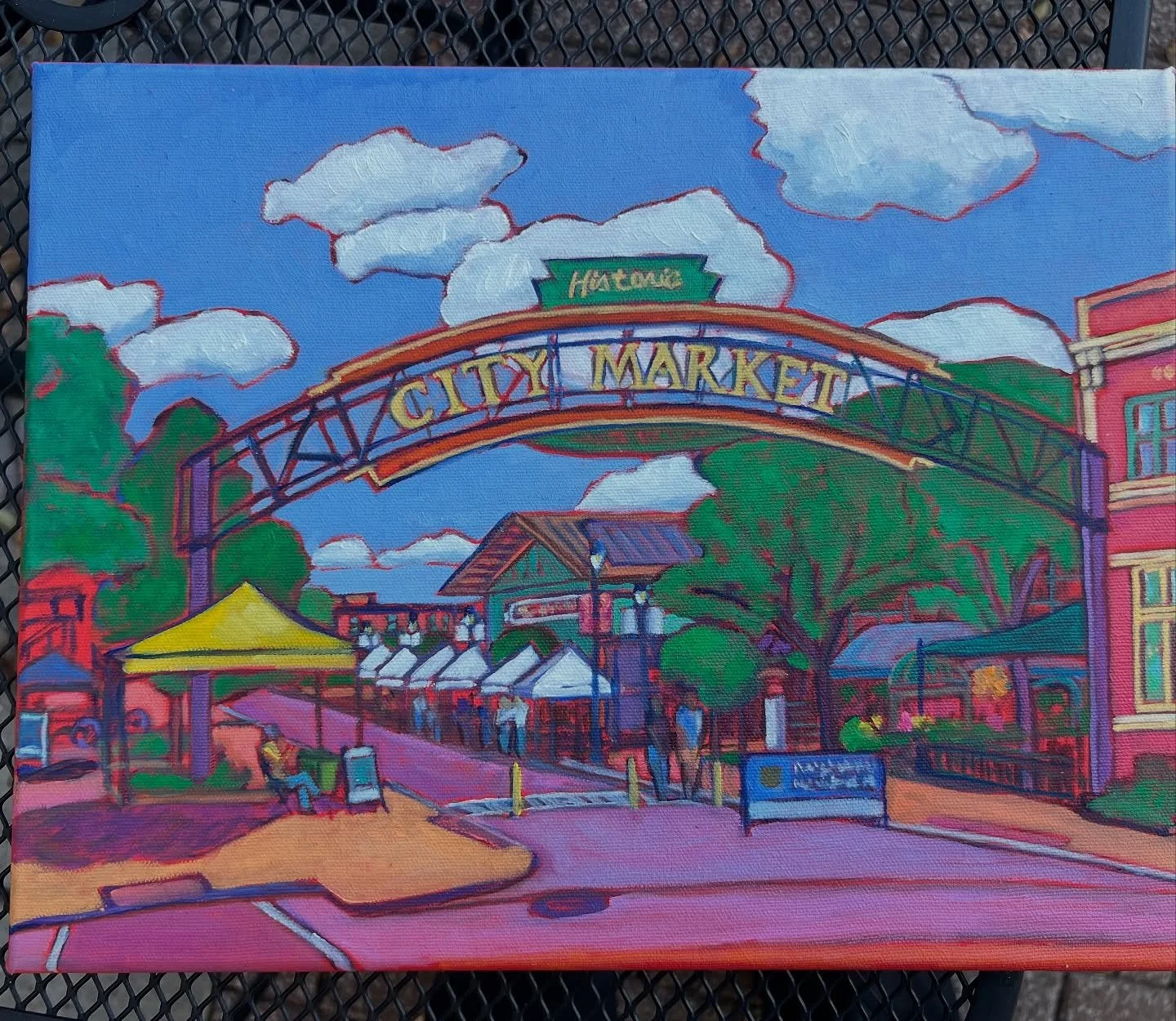 Day 19 #stradaeasel challenge… made more progress… “City Market, Kansas City” … challenge is to paint daily the month of September… #kcartist #oilpainting #painting #expressionism #stilllife #contemporaryart #l