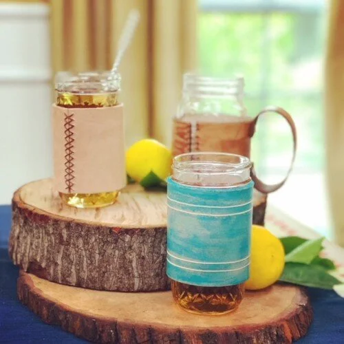Leather Mason Jar Koozies
