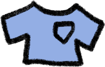 Blue T-shirt with a pocket.