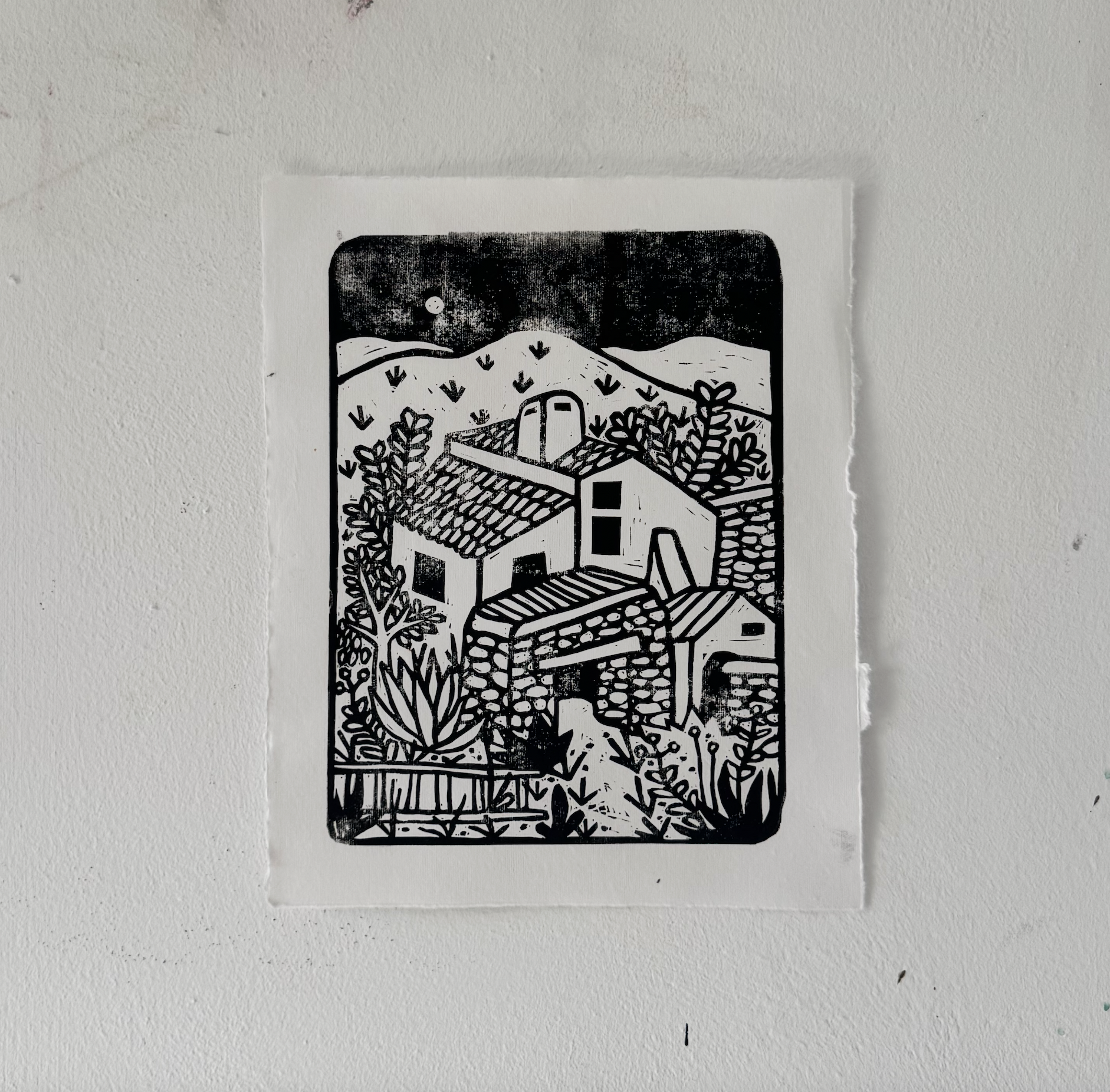 Spanish House - Block Print