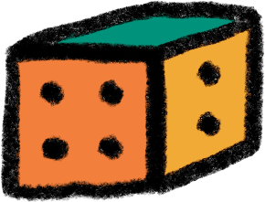 A pair of dice, one shows five and the other shows three.