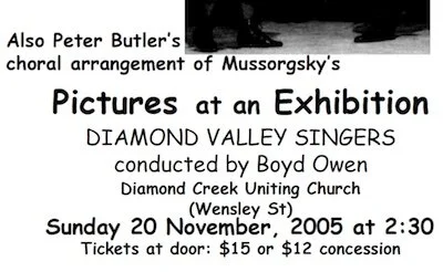 Part of the poster for a performance of ‘Pictures at an Exhibition’.