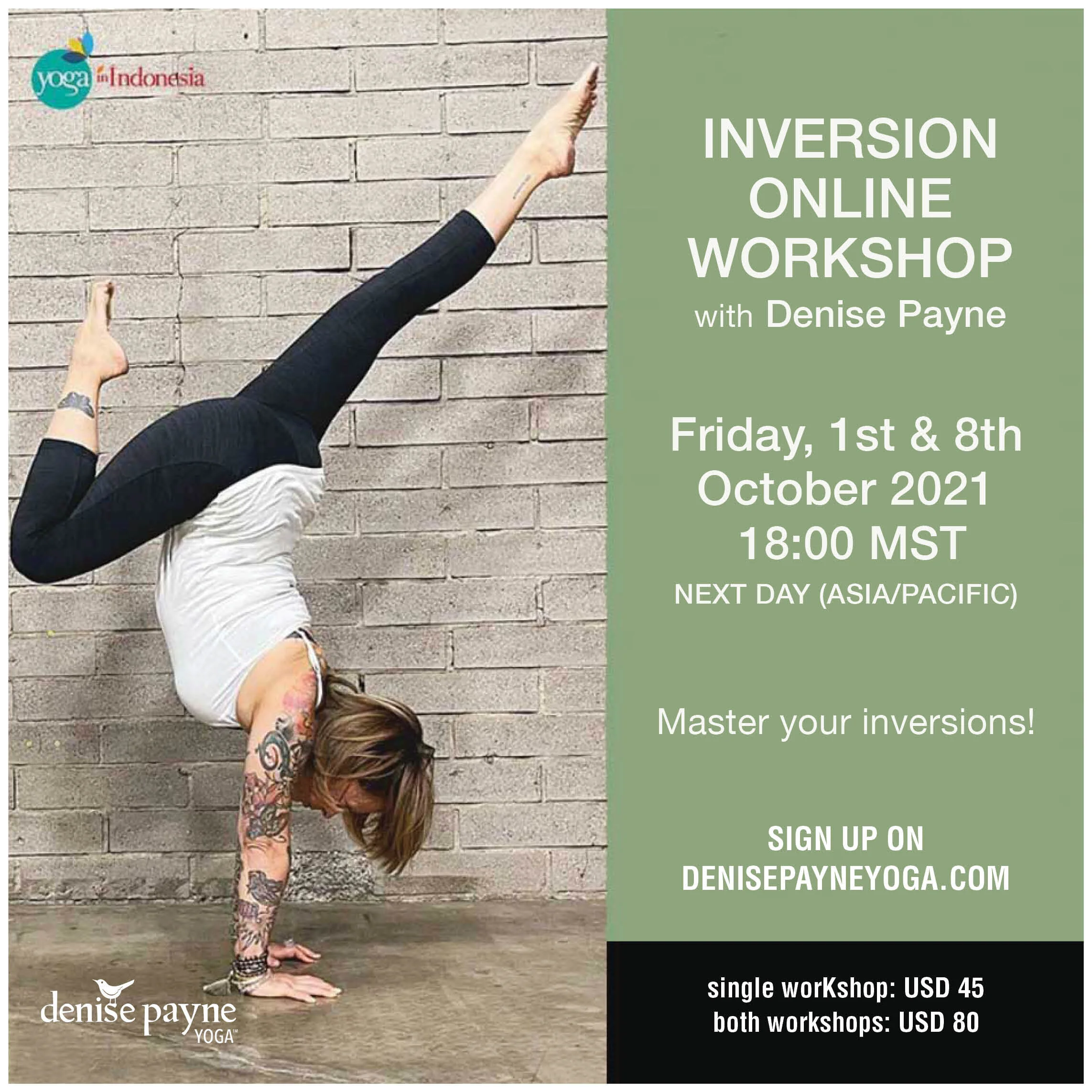 Inversion Online Workshops: Fri, 1st & 8th Oct / 18:00 MST (next day Asia / Pacific)