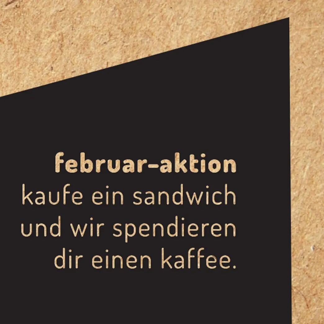Im Februar: kaufe ein #sandwiches und geniesse einen #gratiskaffe