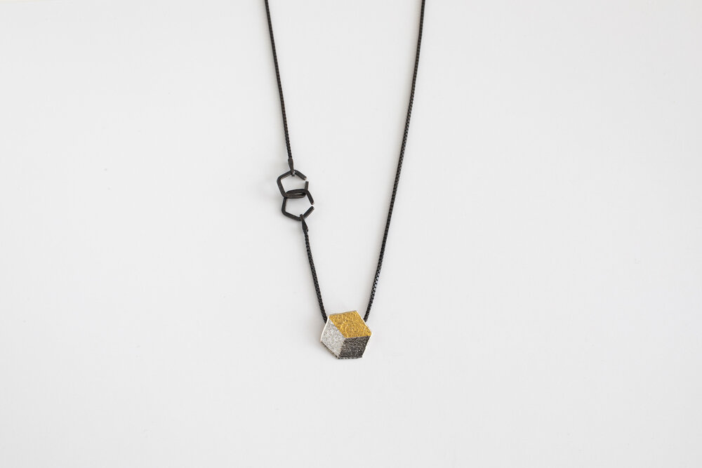 Small Sketch Box Pendant Jo Mcallister Jewellery - Single Pendant Gold Necklace Small Sketch Box Pendant Jo Mcallister Jewellery - Single Pendant Gold Necklace