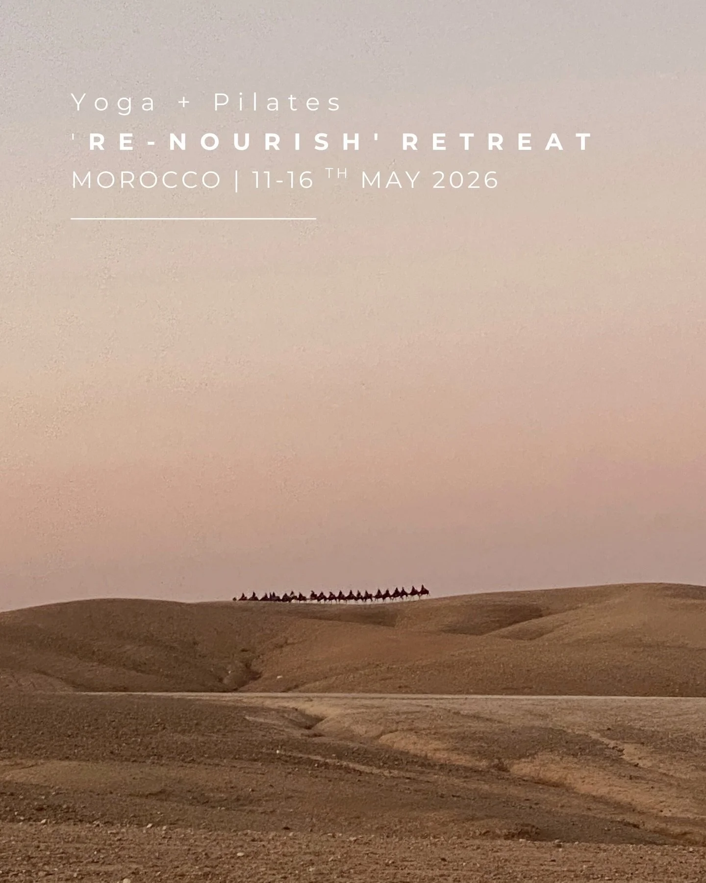 〰️ A retreat that feels like a journey ✨
Morocco 11-16th May 2026

From the Atlas foothills, where hilltop kasbahs overlook olive and citrus valleys- to the golden dunes of the desert- and finishing under the starry skies of Marrakech&rsquo;s Medina,