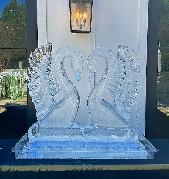 Wedding Swan Ice Sculpture NC