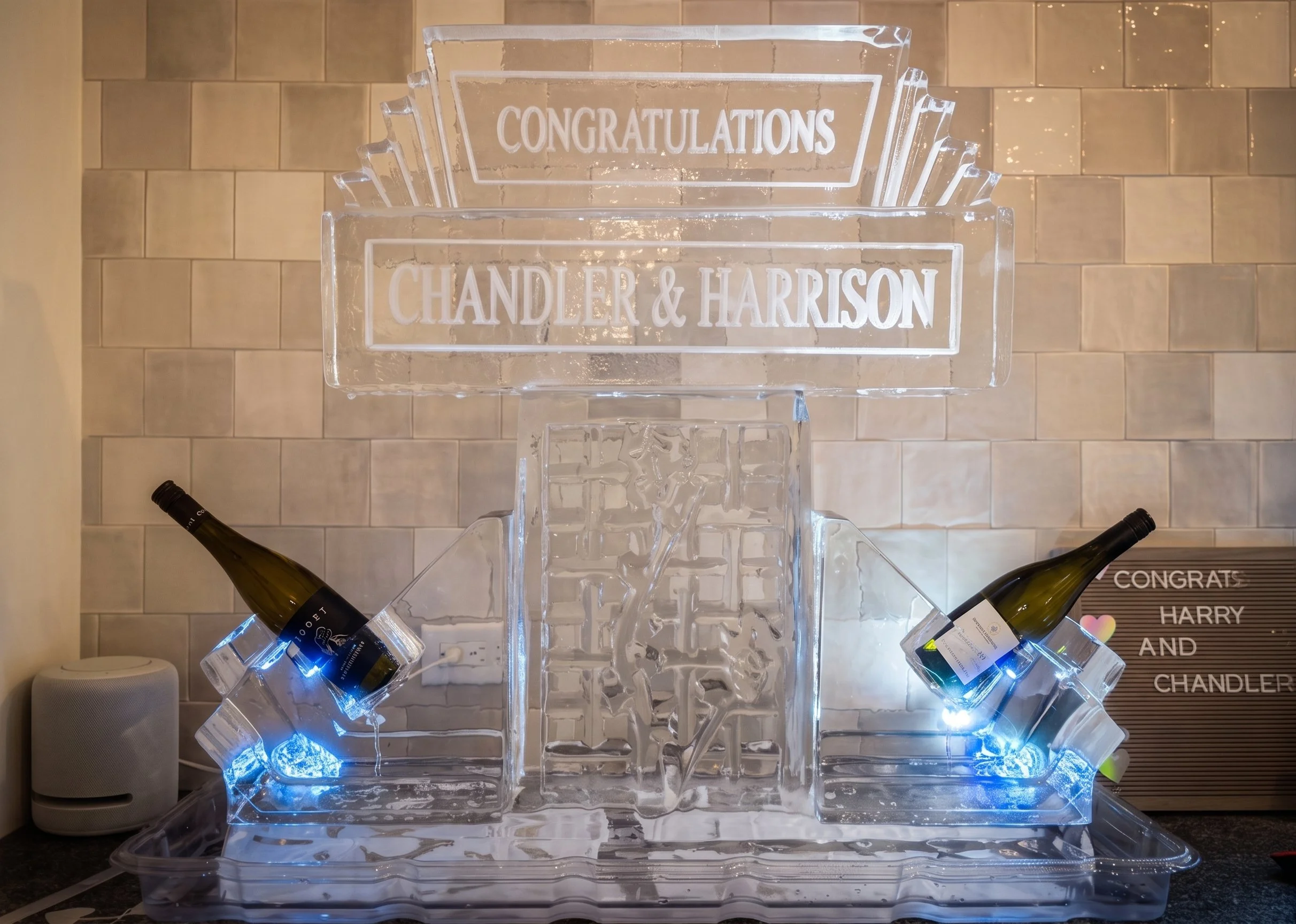 Couples Ice Sculpture Champagne Holder NC