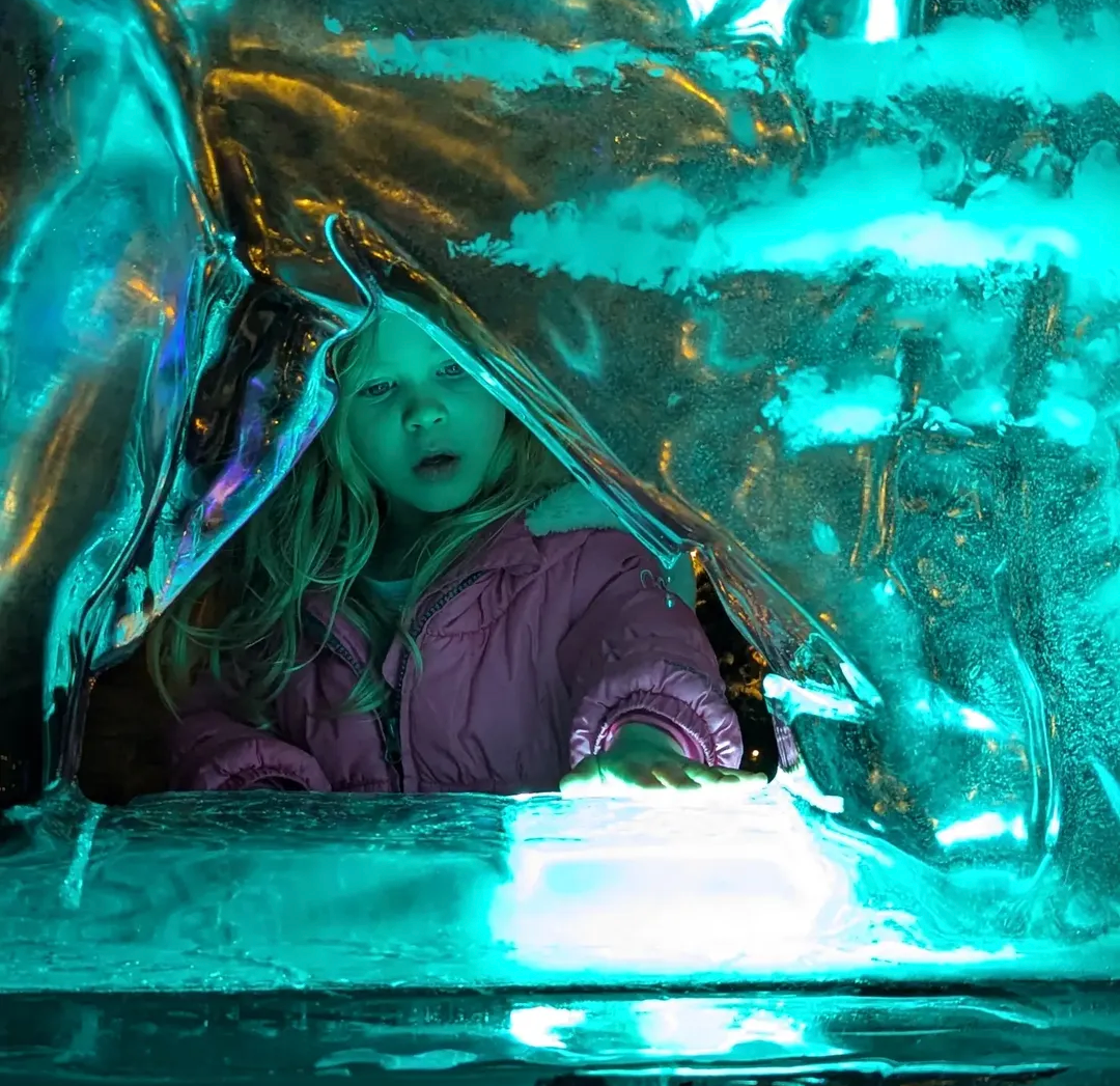 Kid with Ice Sculpture