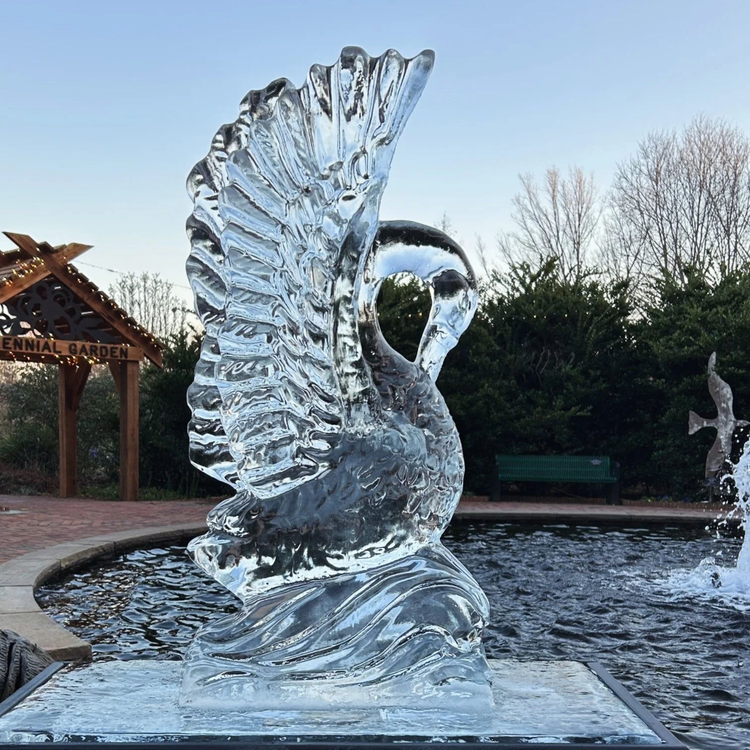 Swan Ice Sculpture
