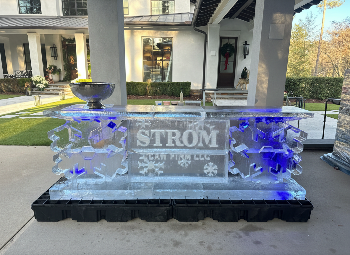 Strom Law Ice Bar Ice Sculpture Raleigh NC