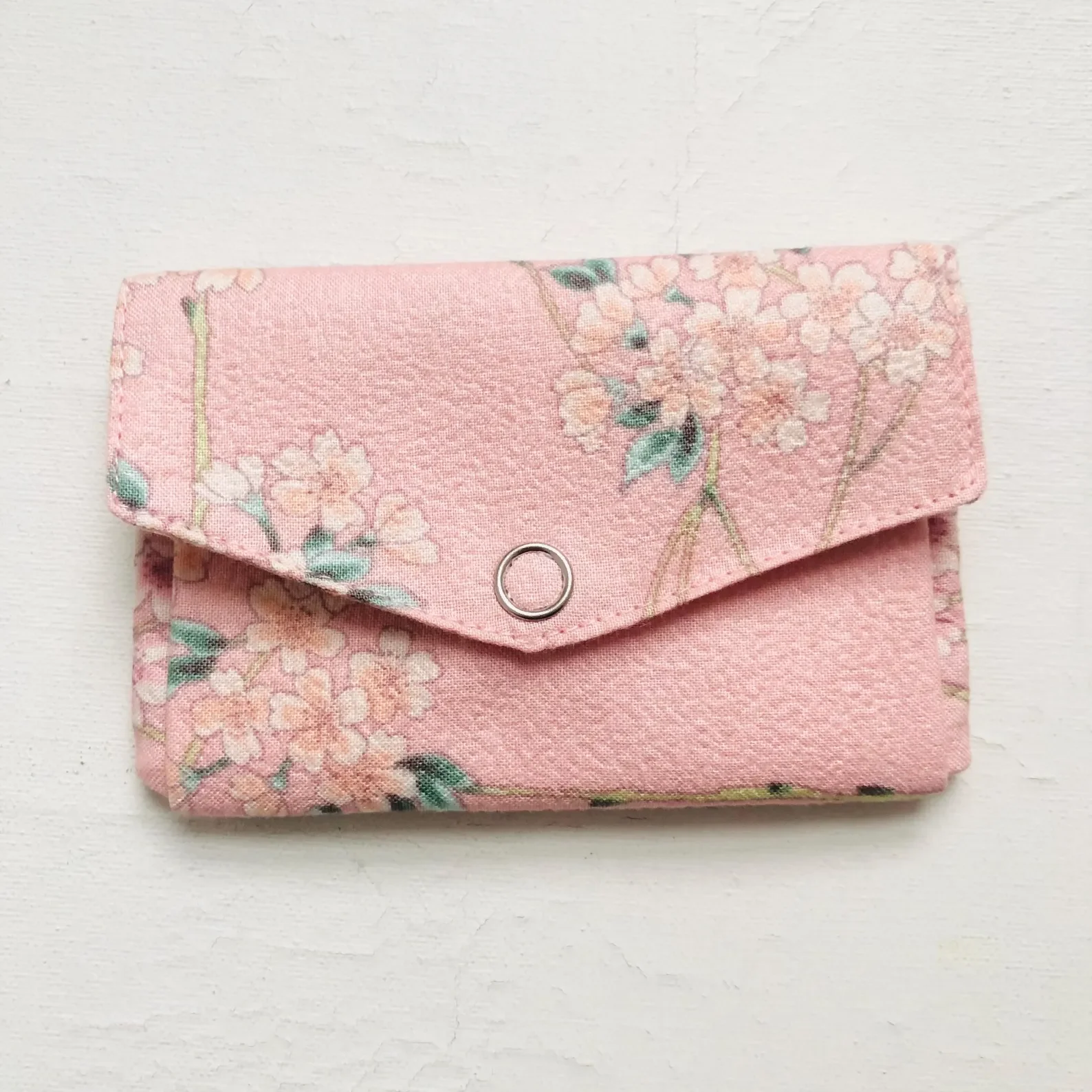 Porte-monnaie origami en tissu japonais - Rose