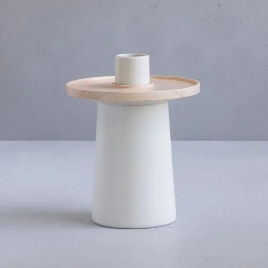 Vase japonais Hanauke en céramique Mino (blanc)