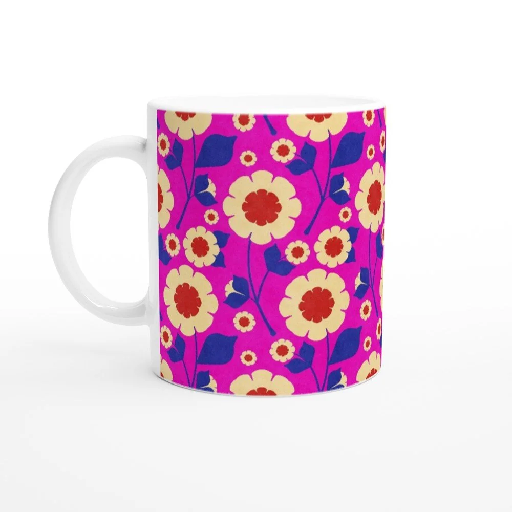 White 11oz Ceramic Mug with Color Inside