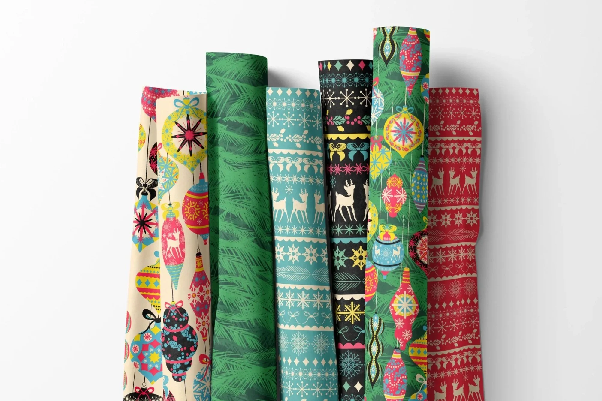 Ornament Overload Maximalist Vintage Christmas surface patterns