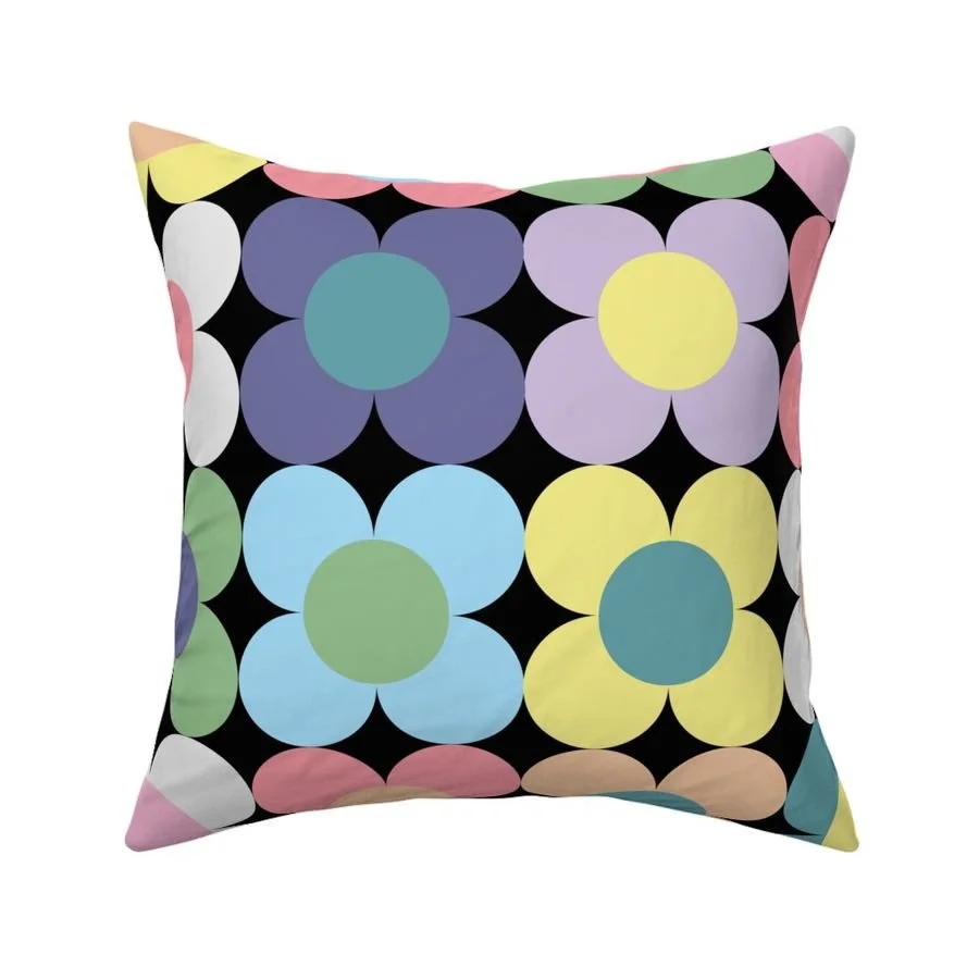 Dollhouse Flowers Pop Art-Inspired Colorful Geometric Florals Collection - Available now on Spoonflower