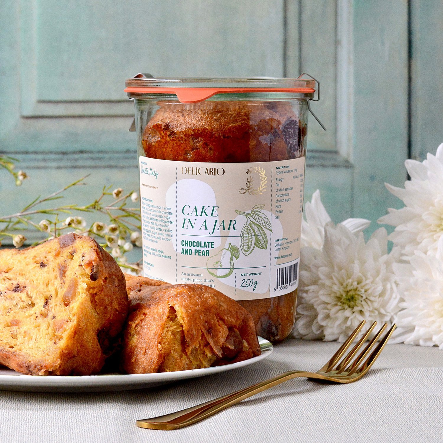 Delicario Cake in a Jar with Chocolate and Pear £15.50
