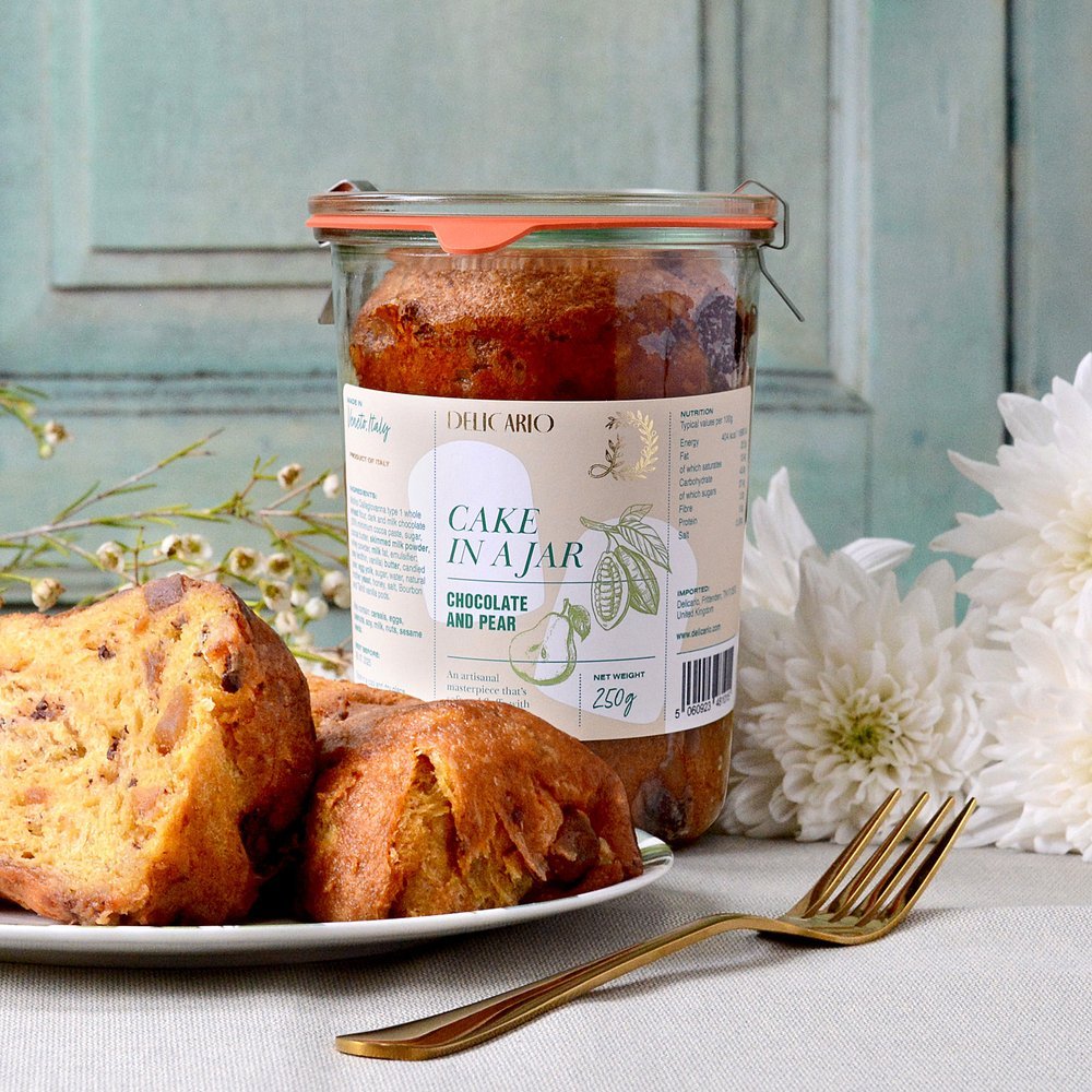 Delicario Cake in a Jar with Chocolate and Pear £15.50