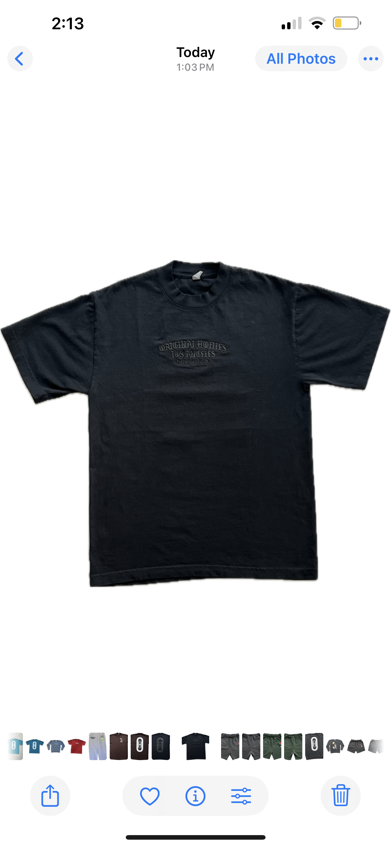 Original Hommies LA Est. 2016 Black Monochrome Tee