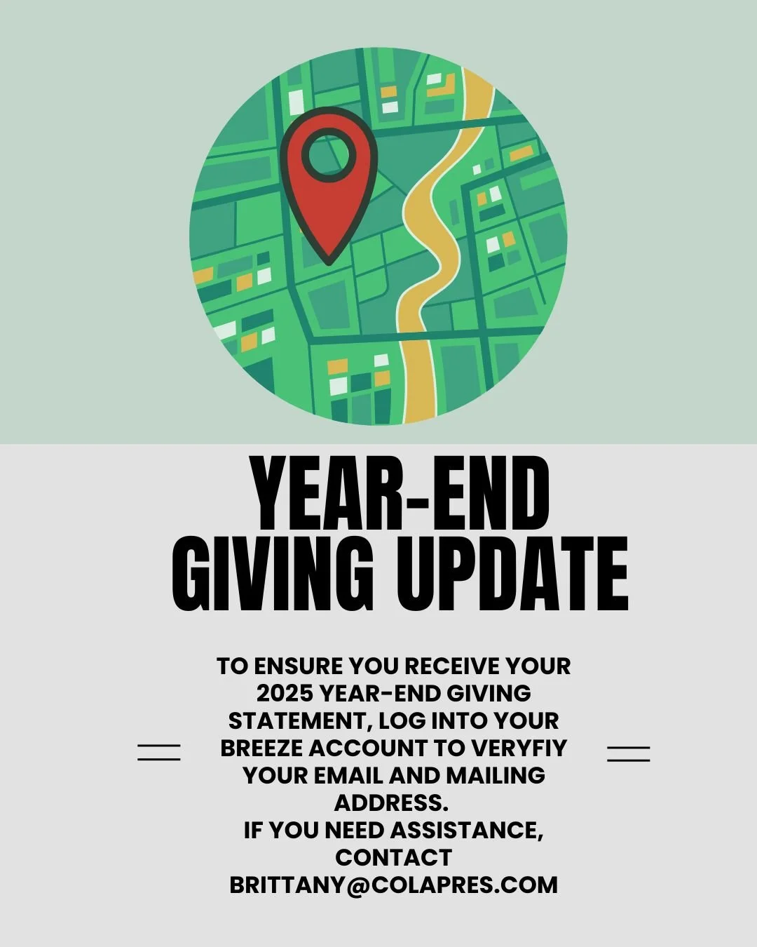 Please take a moment to confirm your information in our church directory system- Breeze!