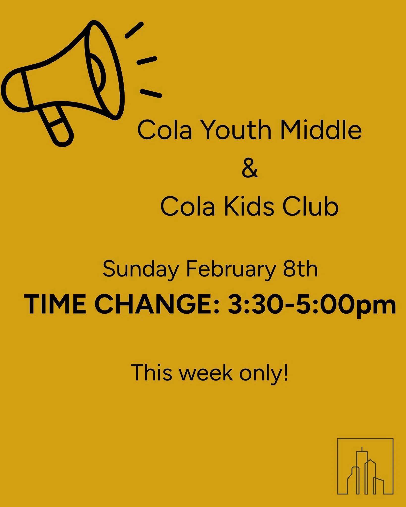 It's Super Bowl Sunday! Please notice the time change for this week only!