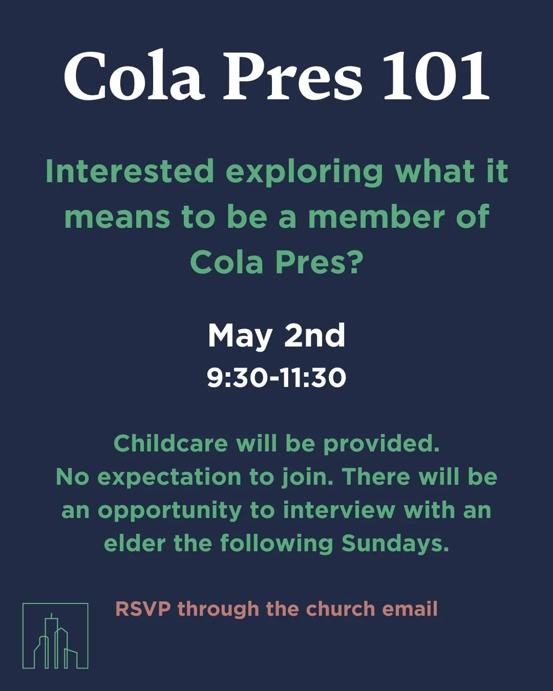 New or Visiting? Come learn more about becoming a member of Cola Pres!