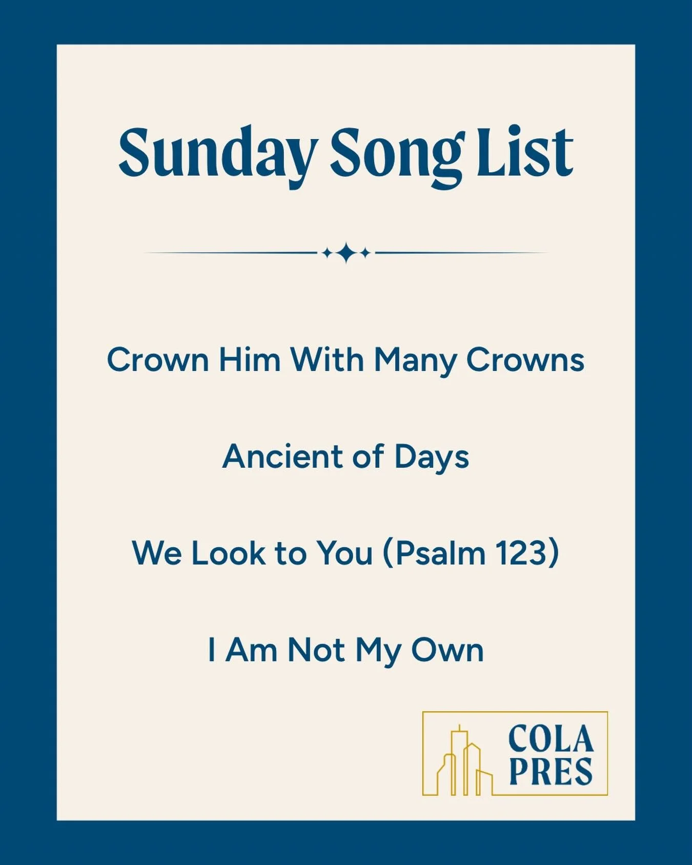 In preparation for worship, here is our song list for this Sunday! Check stories for a link to our Spotify playlist.