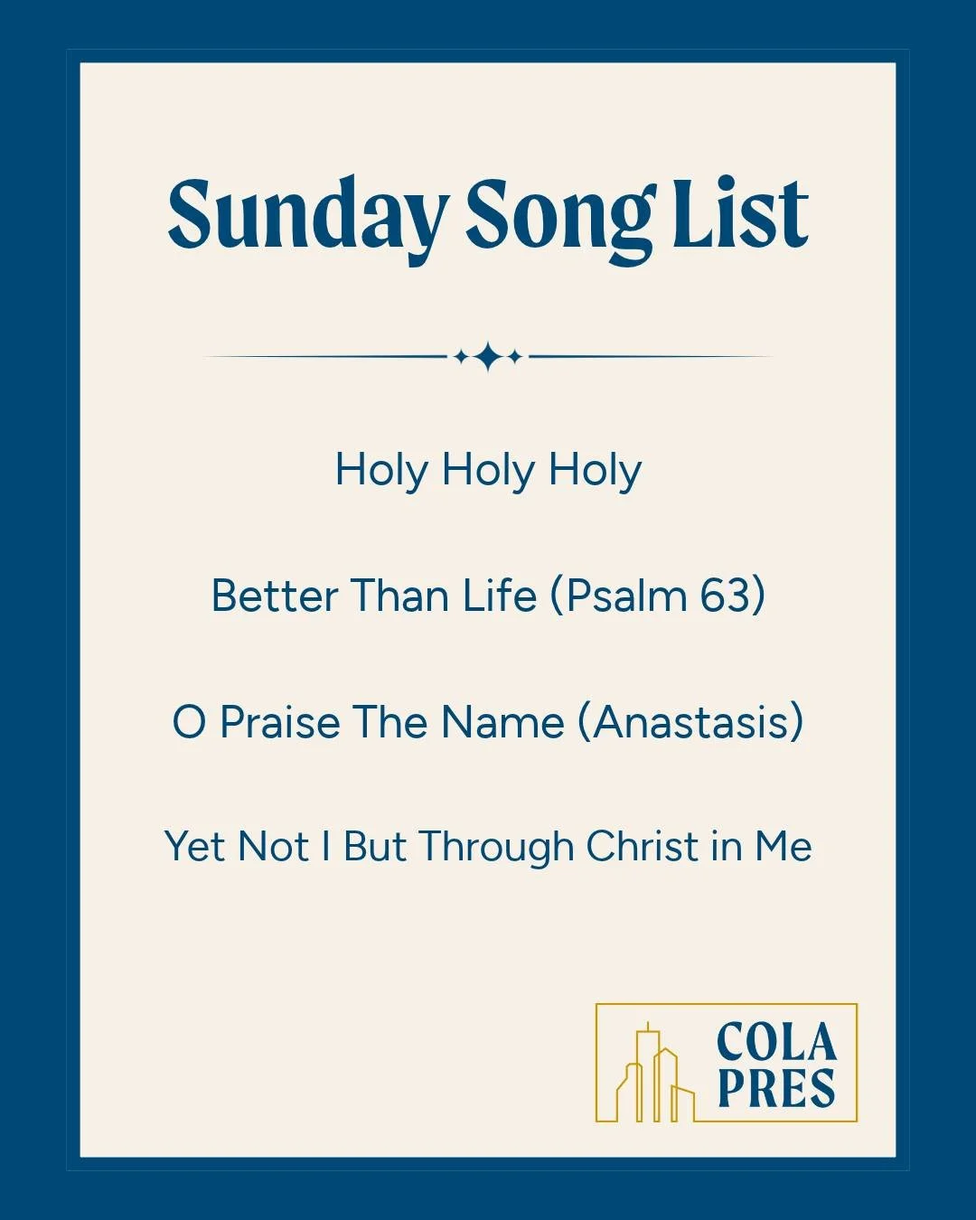 As always, here are our songs for worship this week!