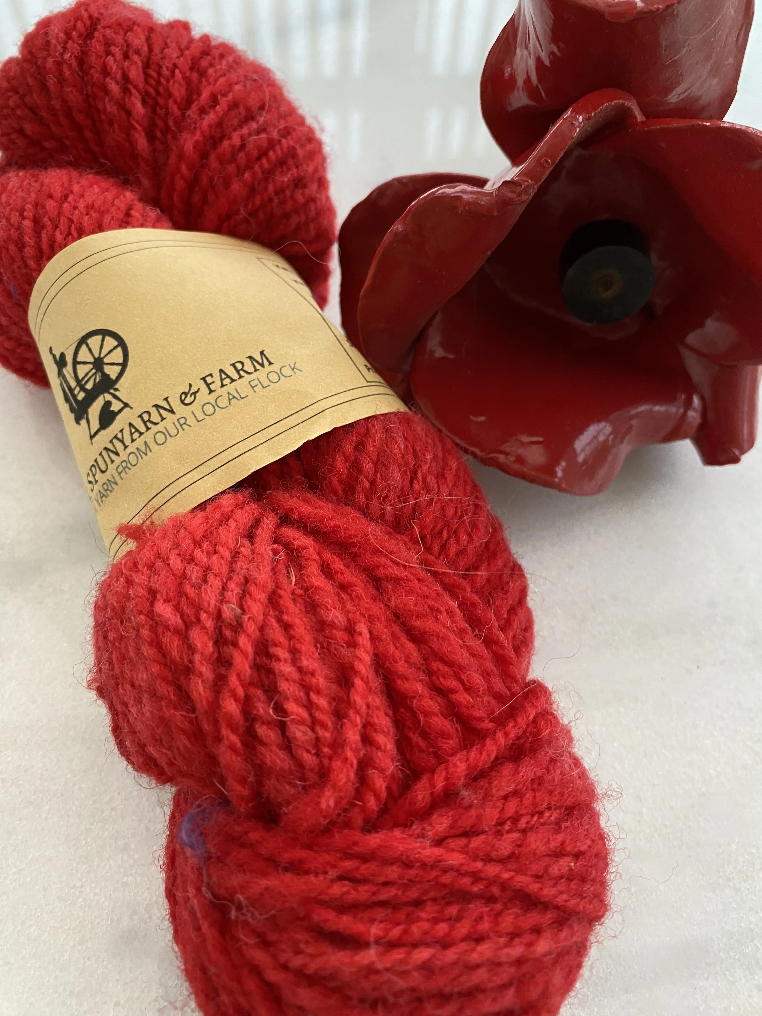Handspun "Simply Red" yarn