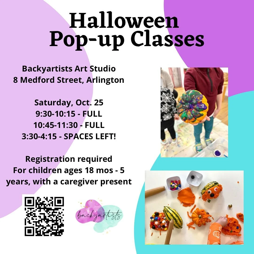 Our first two Halloween Pop-Up classes are SOLD OUT, so we&rsquo;re excited to let you know that we&rsquo;ve added a 3rd class, from 3:30-4:15 on Saturday, Oct. 25th.  If you missed out on the first two classes, sign up at the link below. Already sig