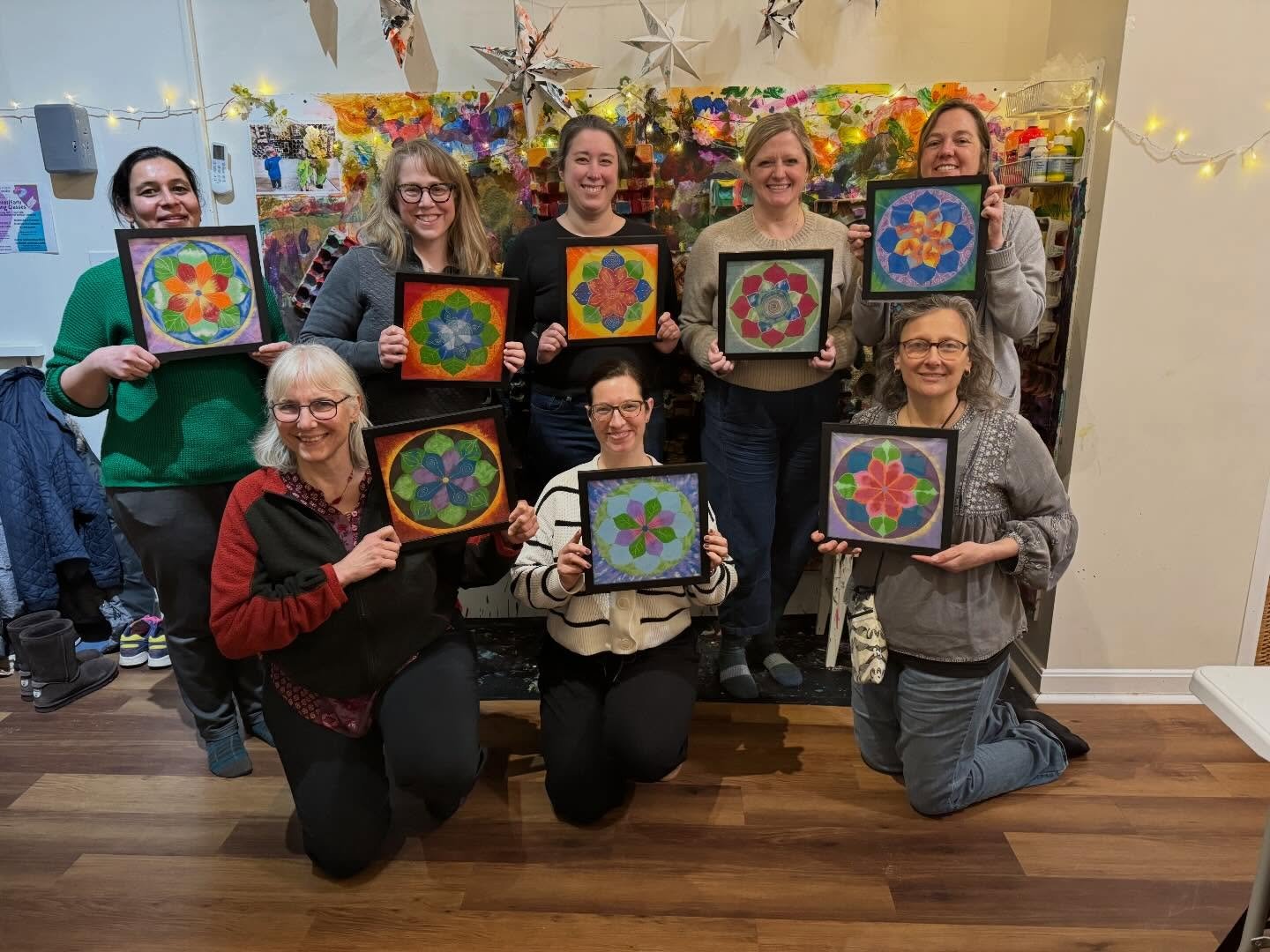 Our first ever adult art night was a huge success! Jan, the former owner of Artbeat in East Arlington, led us in a colorful and calming sand mandala activity. We can&rsquo;t wait to do it again!