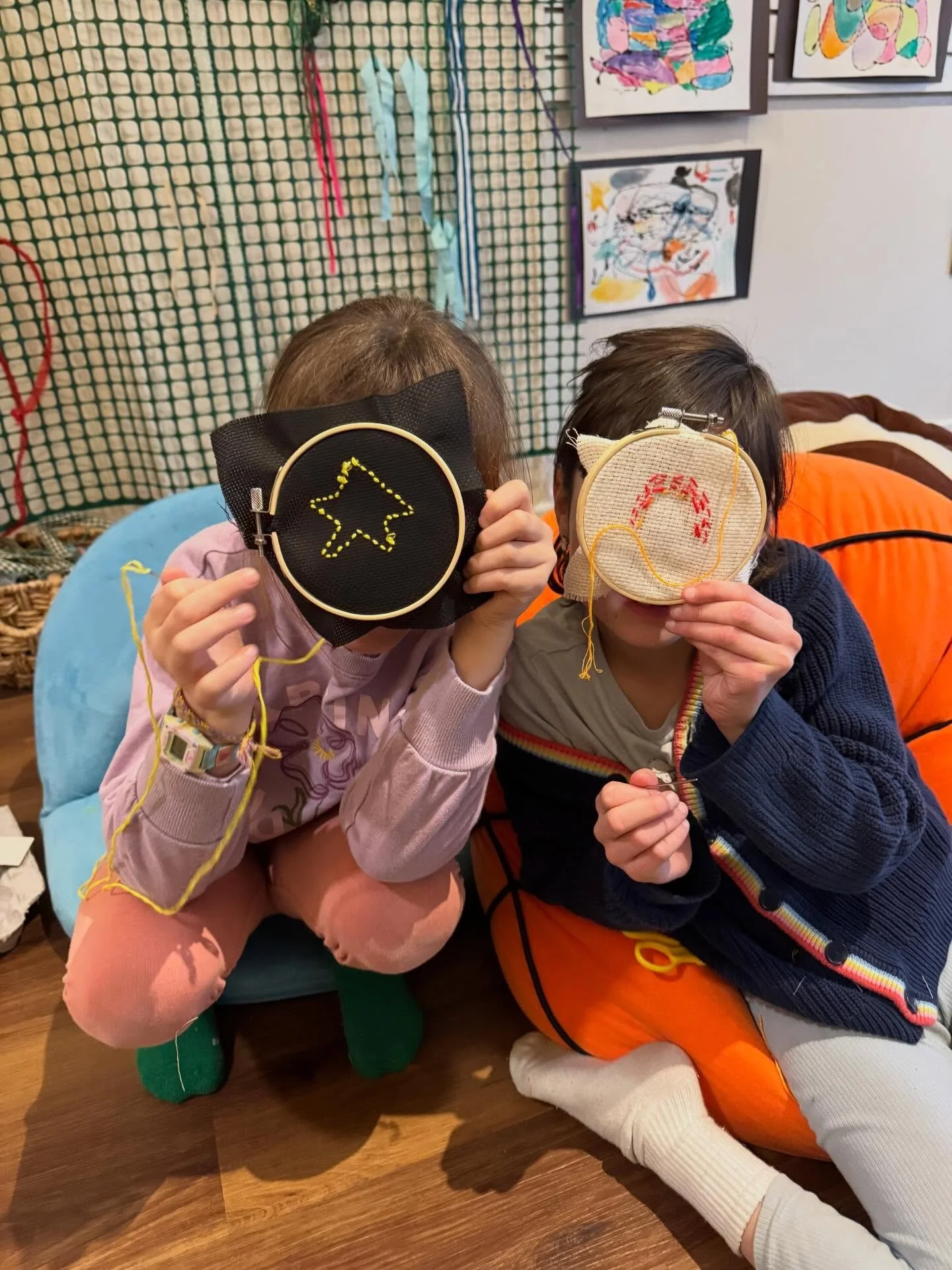 It was an awesome turnout for Cozy Craft Club on Friday afternoon from 3:30-5! The group of children engaged in lots of projects, from sand art to dioramas to embroidery. They loved getting to try out a whole variety of different things and kept aski