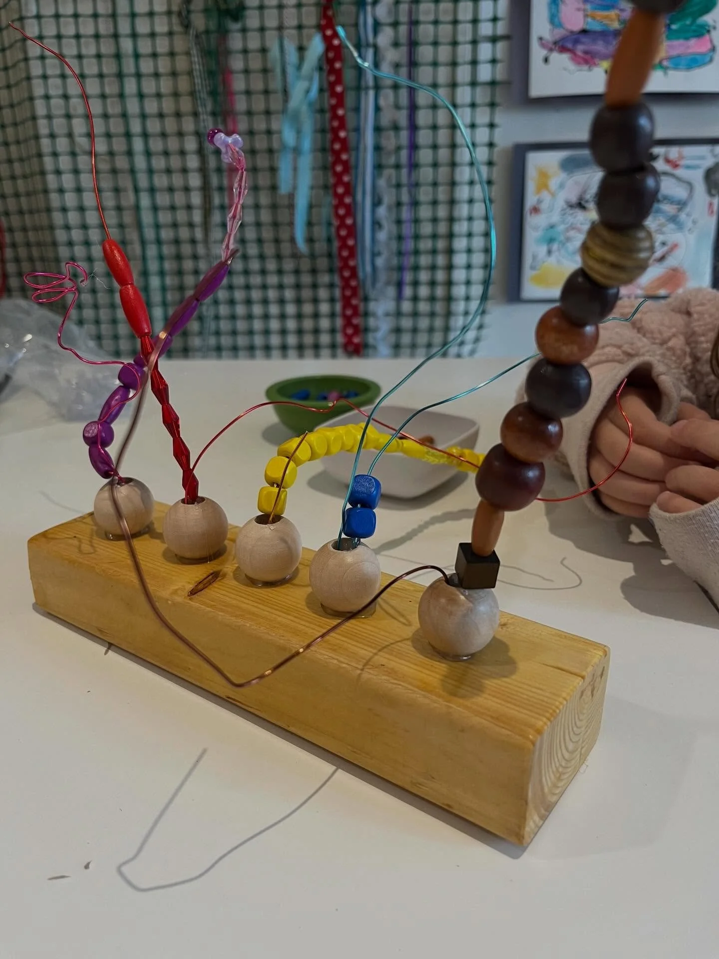 Sculptures made by the Afternoon Art Explorers (K - 2nd grade)