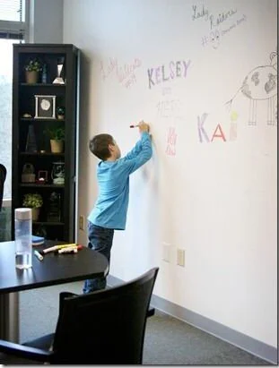 whiteboard painted walls for the family