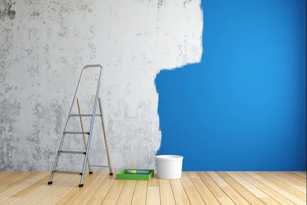 Concrete walls painted