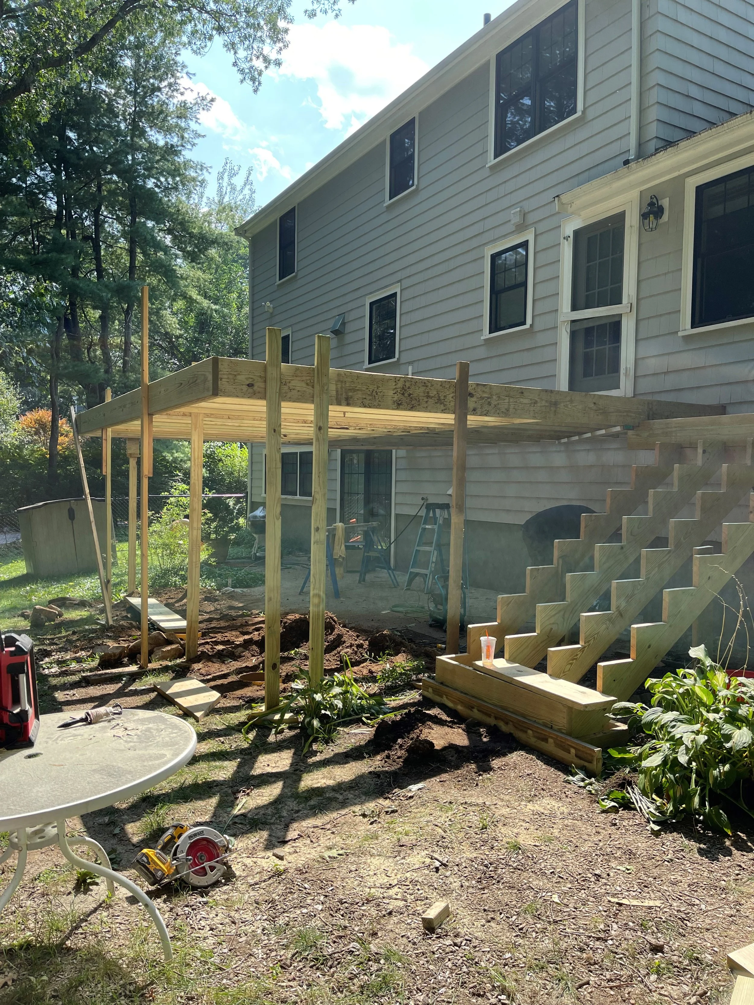 Construction of back deck.