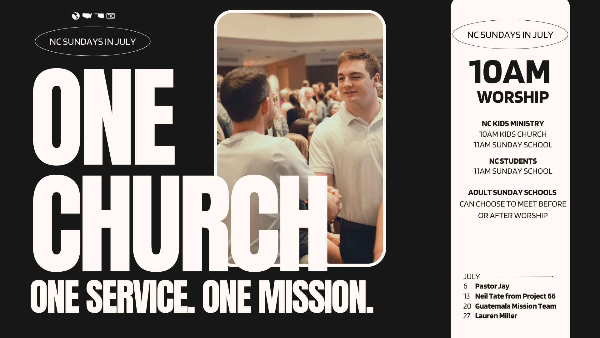 One Church. One Service. July at New Cov!