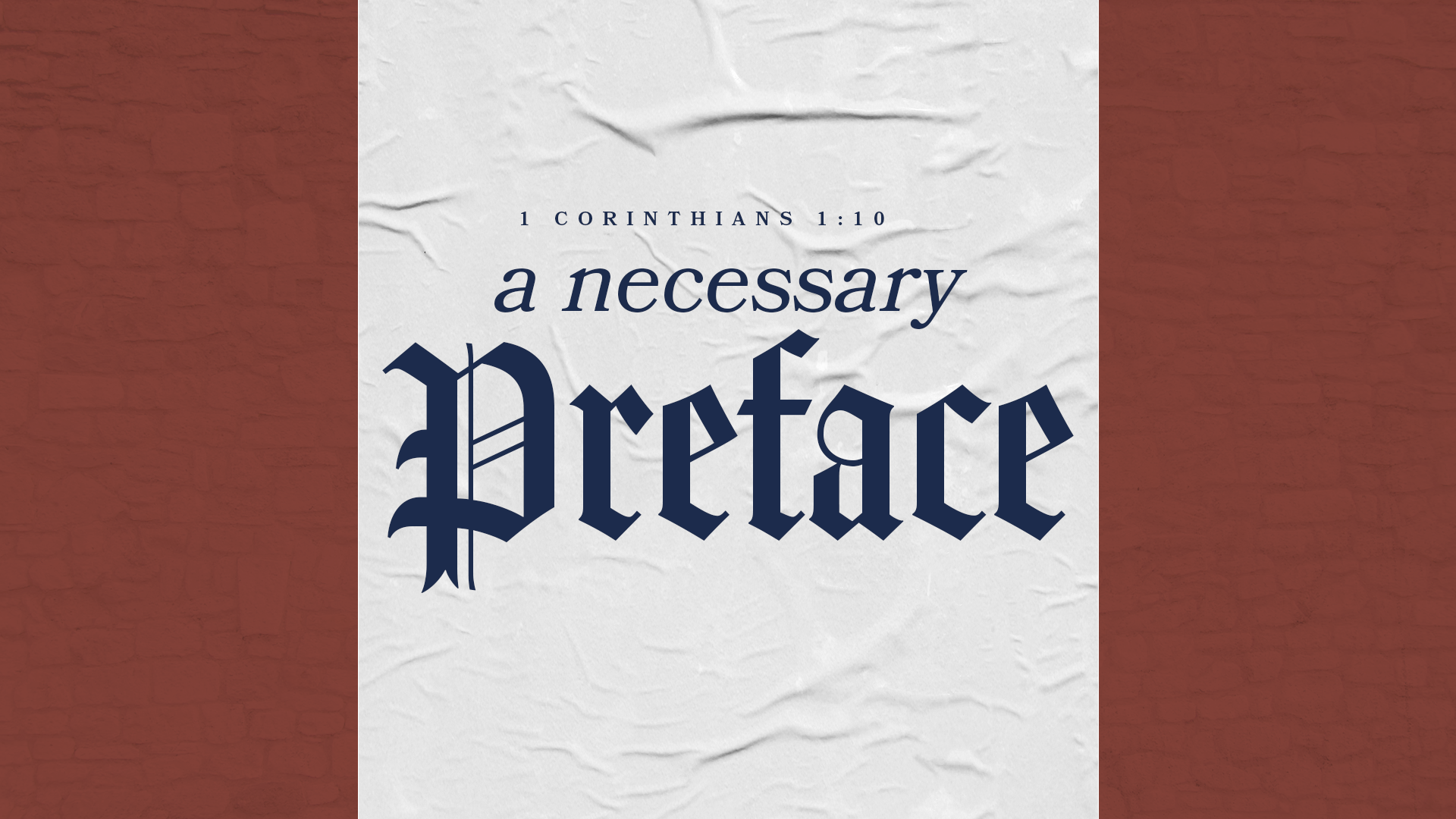 A Necessary Preface